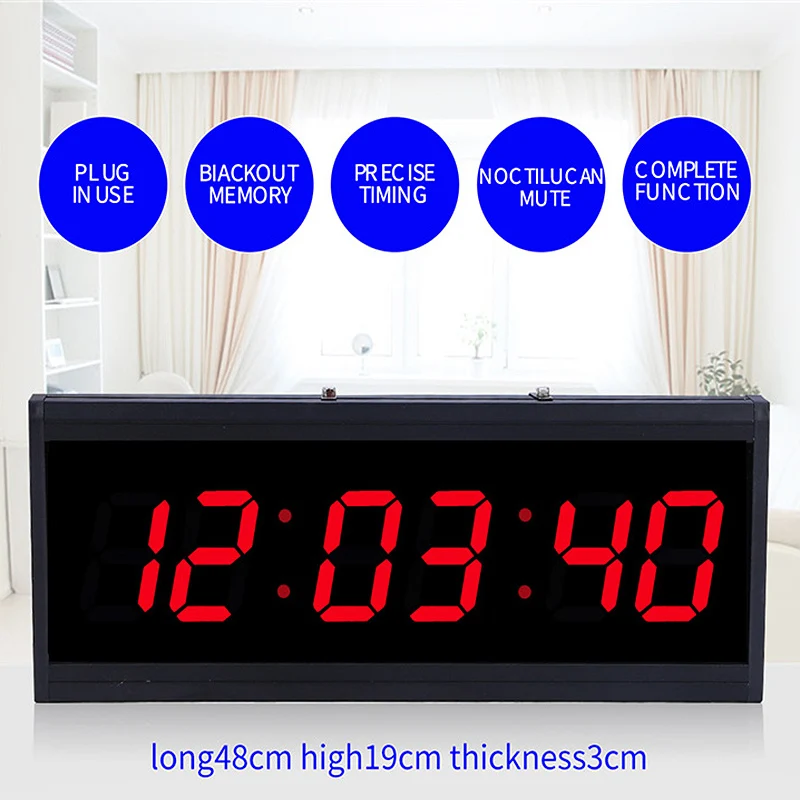 

Digital LED Desktop Clock, 6 Digits, Wall Digit Clock, 24 H Display, Time Back Light, Office, School, Home Decor