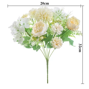 

Cloth 7 Forks 13 Simulation Fake Flowers Bouquet Artificial Peony Flowers Wedding Home Room Decor Silk Flower