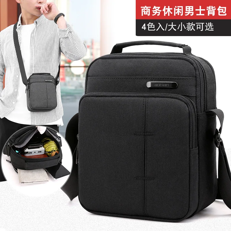 

2019 Men Single-shoulder Canvas Bag New Style Simple Versatile Large-Volume Shoulder Bag Business Casual Backpack
