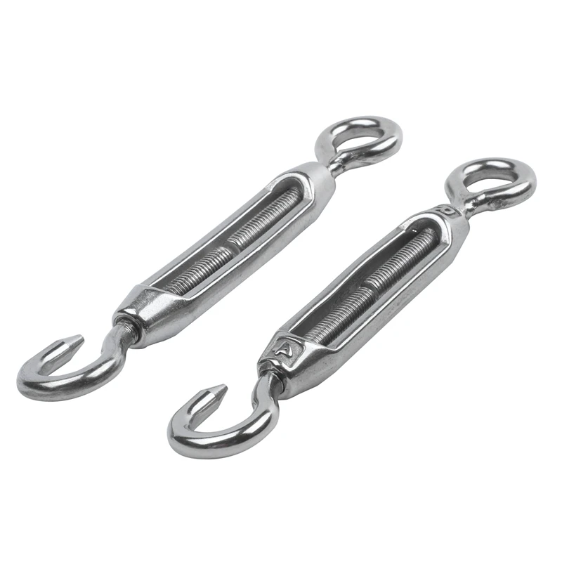 M4 4 мм резьба Регулируемая из нержавеющей стали крючок для глаз Turnbuckle 10 шт