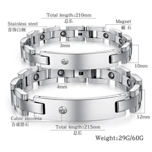 Циркониевый титановый магнитный браслет, высокое качество, забота о здоровье, мужской браслет, электромагнитные аксессуары из гематита, никогда не выцветает