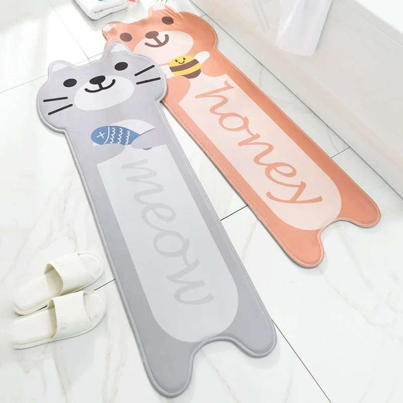 Non-Slip Absorbing Mat Home Floor Mats Bathroom Bedroom Soft Cartoon Rugs Carpet Floor Mat Door Bedroom Tapestry Decorative Rug