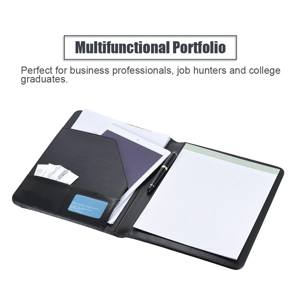 A4 Padfolio Портфолио папка для конференций Folio Note Pad Resume Organizer A4 бизнес портфель документов Органайзер чехол Аксессуары