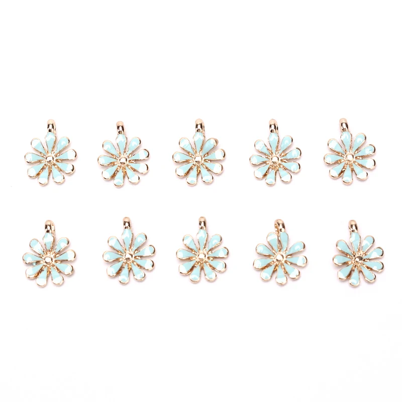 10PCS DIY Jewelry Accessories Gold Color Enamel 3D Little Sparrow Colorful Bird Charm Fit Bracelets Women Beads& Jewelry Making - Окраска металла: 25