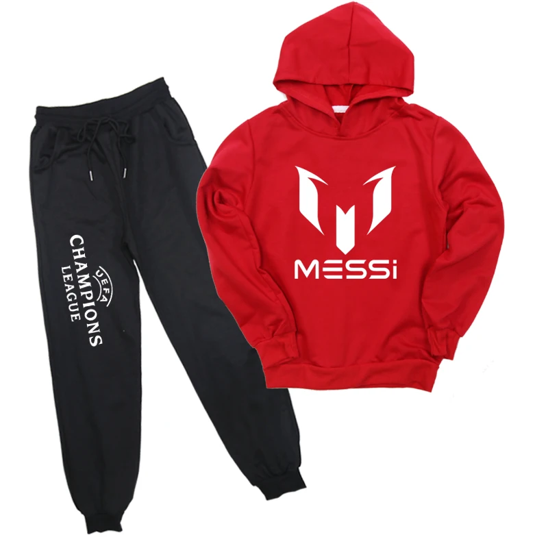 12 Messi 10 Толстовка и штаны, костюм Детская толстовка с капюшоном, модная повседневная толстовка с длинными рукавами для мальчиков и девочек спортивные пуловеры, топы для детей - Цвет: 12
