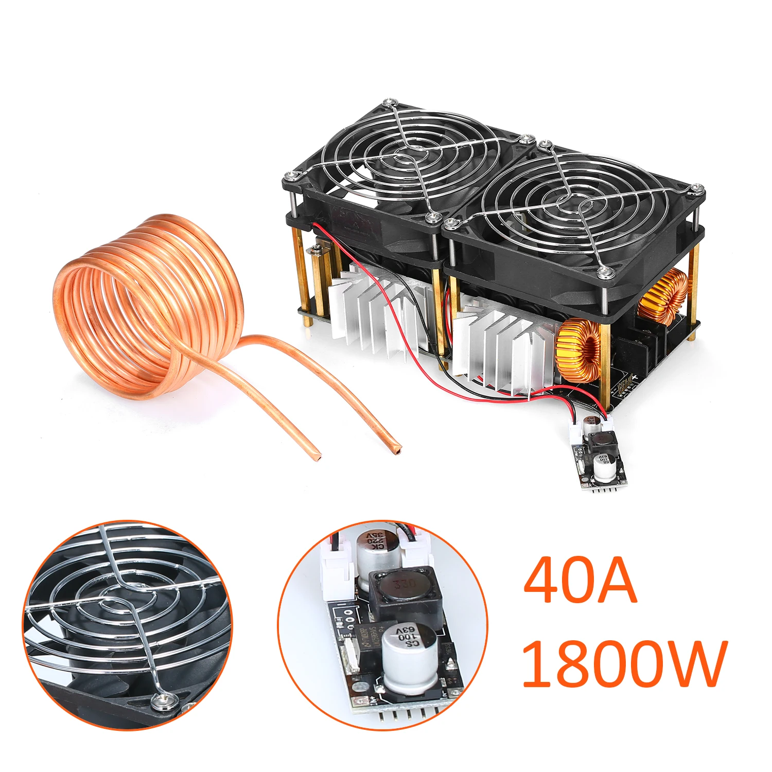 

1800W ZVS DIY Induction Heater Induction Heating PCB Board Electronic Durable Low Voltage Module Plate Flyback Driver Heater