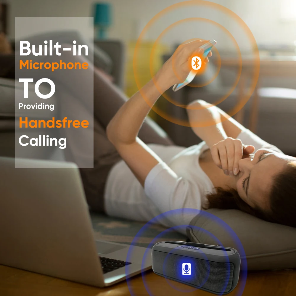 Deelife портативный Bluetooth динамик с радио FM 10 Вт стерео Открытый мощный Музыкальный