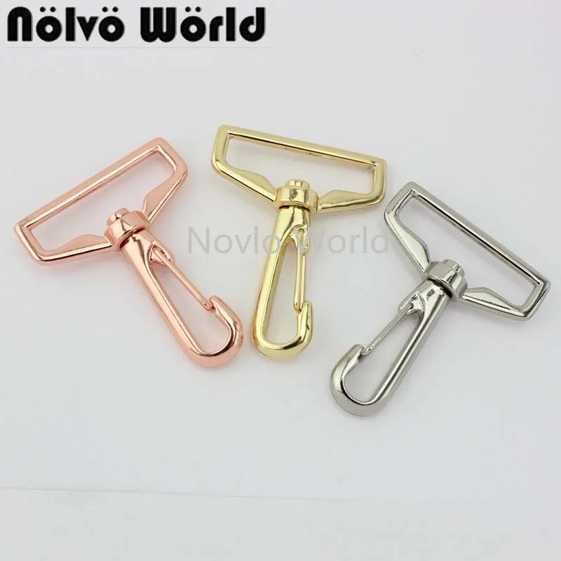 10-30pcs 39mm NEW Rose gold trigger snap hooks metal swivel clasp lobster claws swivel clip attached hardware clasp carabines