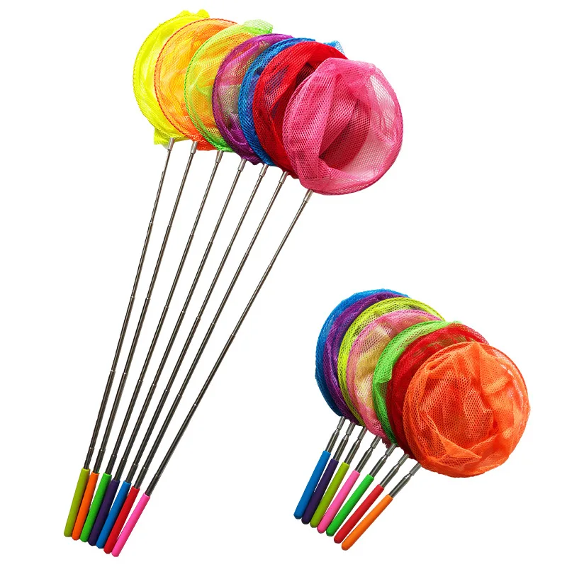 

Kids Telescopic Butterfly Net Stainless Steel Retractable Children's Fishing Net Catching Bugs Insect Colorful Fishing Toys
