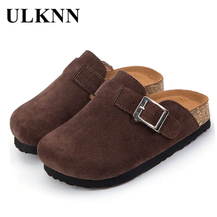 ULKNN 2020 New Style Cork Female Baby CHILDREN'S Shoes Belt Buckle Home BOY'S Leisure Slippers FOR KIDS