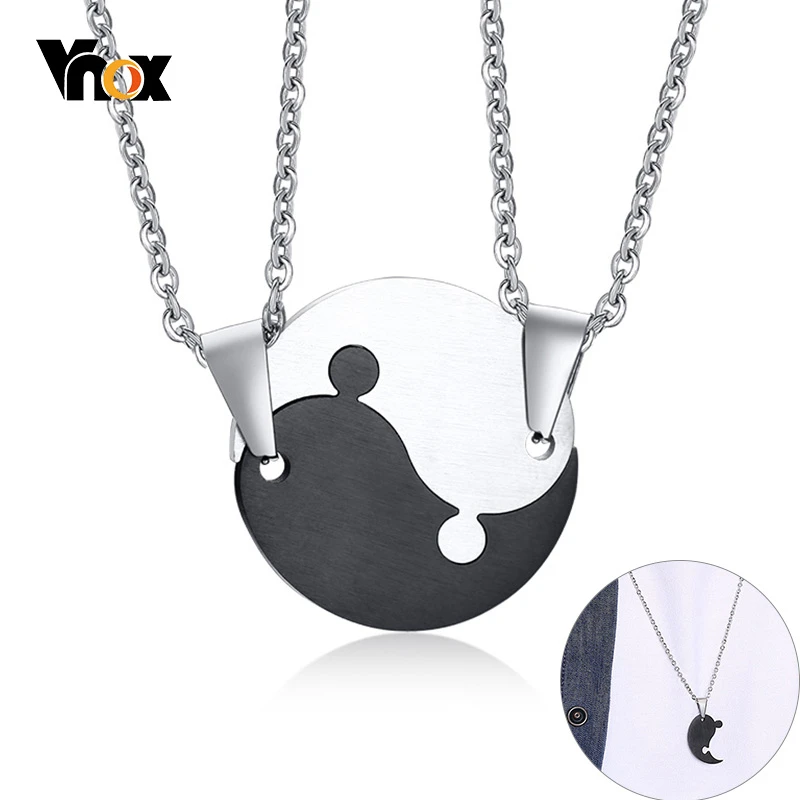 Подвески из нержавеющей стали Vnox Dolphin Yinyang Bagua для мужчин и женщин с 20