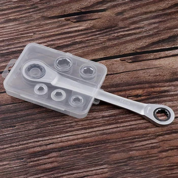

6pcs Explosion-proof Socket Wrench Ratchet Spanner Vehicle Car Multi-function Chrome Vanadium Steel Repair Hand Tool