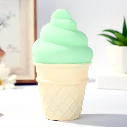 Green ice cream Милый смайлик, облака, звезды, луна, успокаивающий, светящийся ночной светильник, светильник для кормления, детская спальная игрушка, Детские Рождественские подарки на год - Испускаемый цвет: Green ice cream