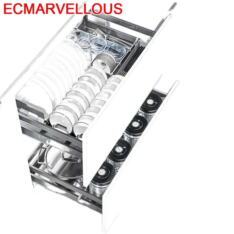 Mutfak Armario De Despensa Gabinete Dish Rack Drawer for Pantry Stainless Steel Cozinha Cocina Kitchen Cabinet Storage Basket | Дом и сад
