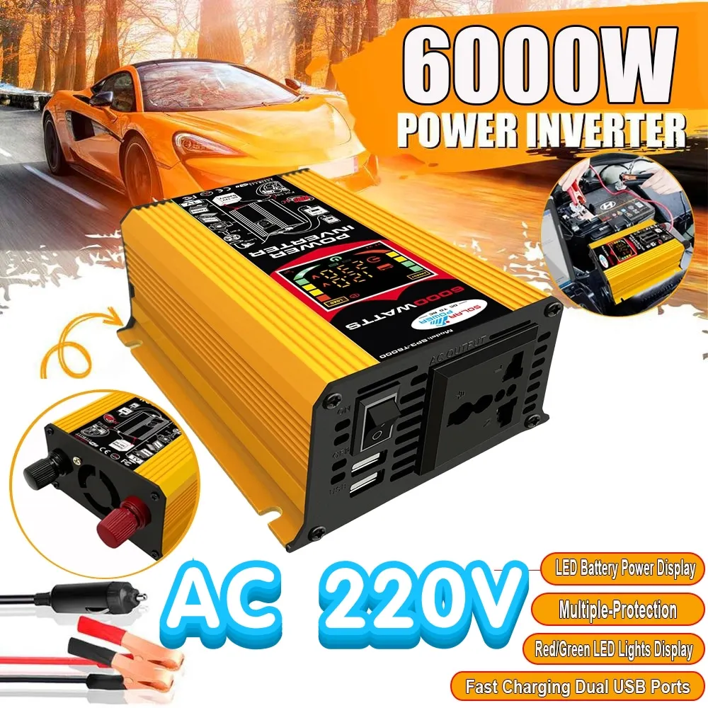 Car Power Inverter 6000W DC12V to AC220V for Home or Outside Emergency Yellow colour | Автомобили и мотоциклы