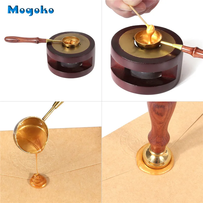 Mogoko Wax Seal Warmer Wax Seal Furnace&Melting Spoon Kit Wax Beads