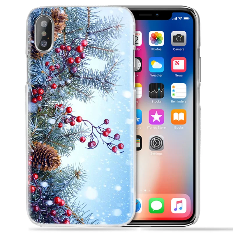 Рождественский зимний чехол для Apple iPhone 11 Pro XS Max XR X 10 7 8 6 6S+ Plus 5s SE 5 4s 4 5C Жесткий Conchas чехол для телефона pc Coque