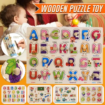 

Warmom 3D Baby Puzzle Invigorating Wooden Toys Animal Digital Letter Hand Grab Board Games Educational Toy For Children Gifts