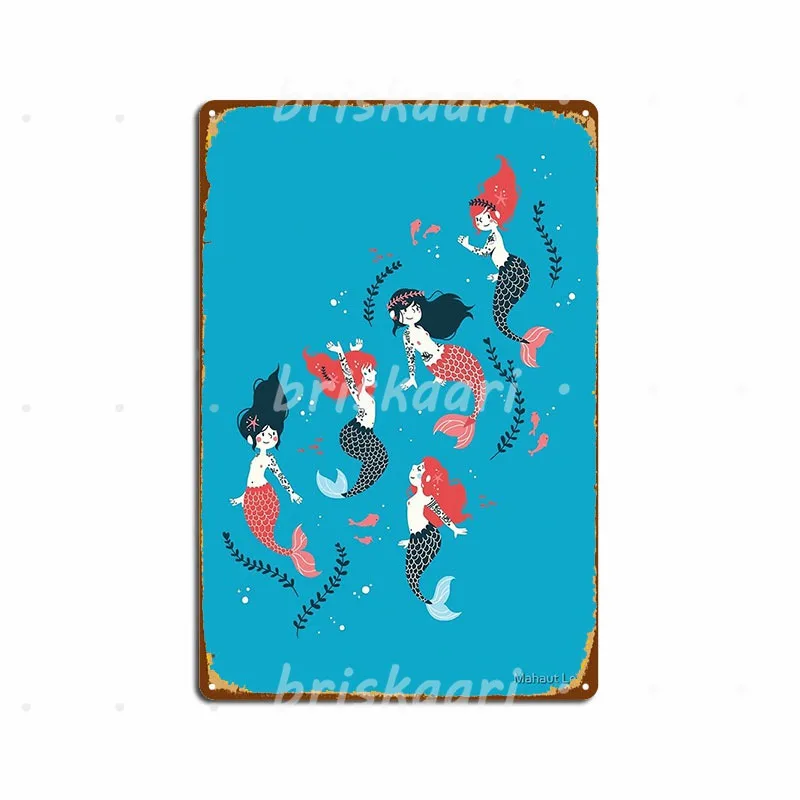 

Tattooed Mermaids Metal Signs Classic Cinema Kitchen Mural Garage Decoration Metal Posters