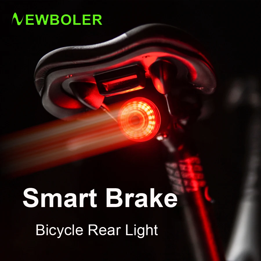 Taillight Road-Bike Cycling-Back Smart-Bicycle-Induction NEWBOLER Waterproof USB Auto-Start-Stop