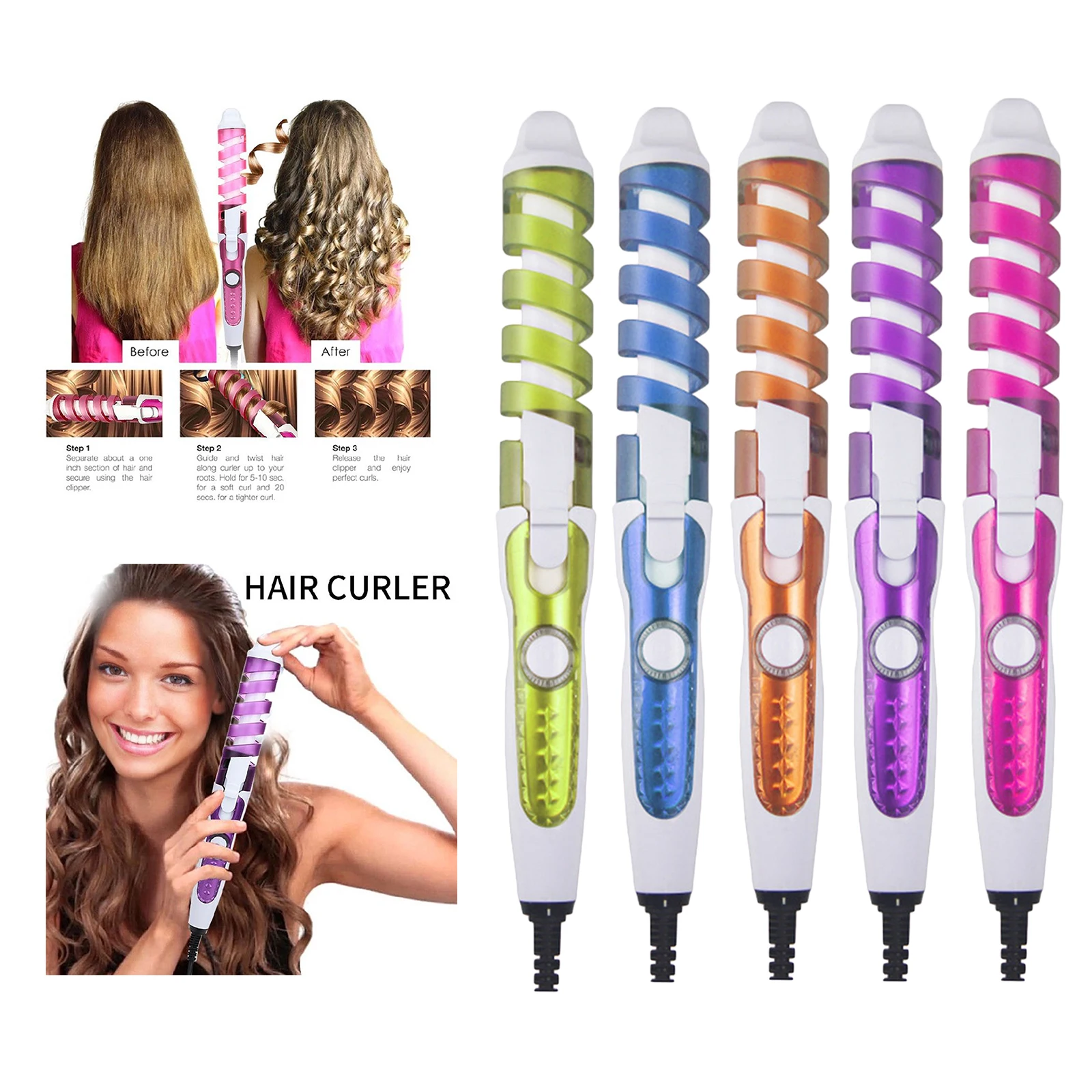 Conical Ceramic Hair Curling Iron Wand Electric Hair Curling Iron Ceramic Hair Curler Professional Hair Waver Styling Tools