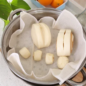 

Sleeves Yarn Steamer Cloth Breathable Food Steamers Cloth Non-stick Pot Filter Gauze Steamed Rice Buns Tray Steamer Cloth