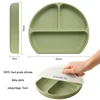Baby Feeding Soft Silicone Children's Tableware BPA Free Waterproof Spoon Non-slip Dust Cover Dishes Plates Newborn Accessories 3