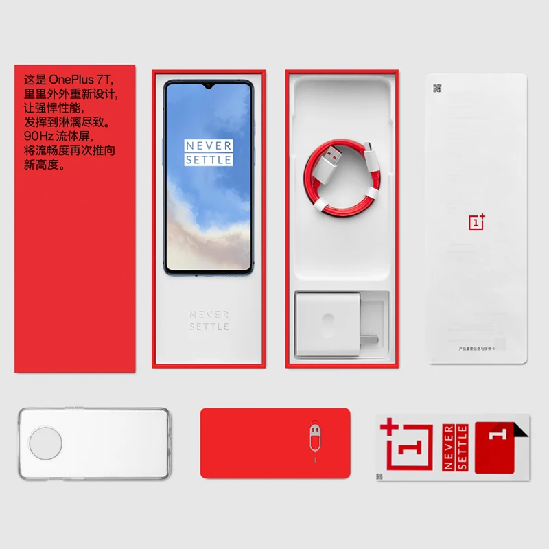 Смартфон OnePlus 7T с глобальной ПЗУ, 8 ГБ, 256 ГБ, Восьмиядерный процессор Snapdragon 855 Plus, 90 Гц, AMOLED экран, 48мп, тройная камера UFS 3,0