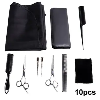 

1 Set Hair Cutting Tools Kits Hair Scissors Hairdressing Tool Sets Teeth Flat Scissors Hair Brushes Combs Apron Barber Tools