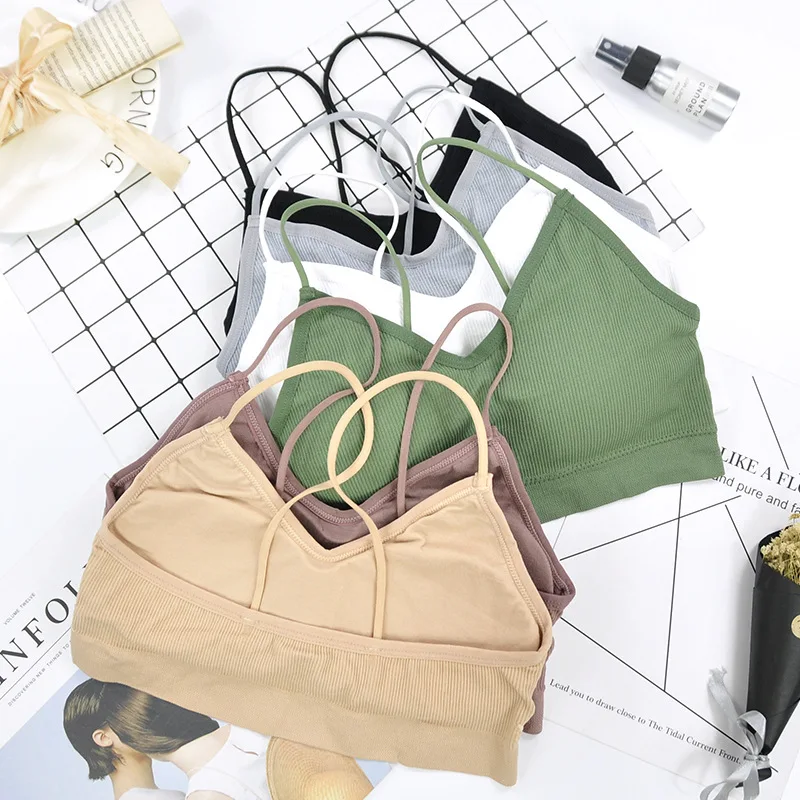 Женский бюстгальтер с мягкими чашечками удобный бесшовный для занятий йогой и