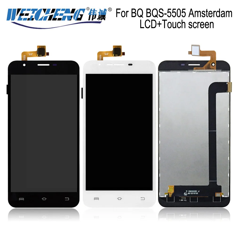 Tanie Wyświetlacz LCD do BQ BQS 5505 BQS_5505 BQS 5505 amsterdam wyświetlacz LCD zespół ekranu dotykowego część naprawcza