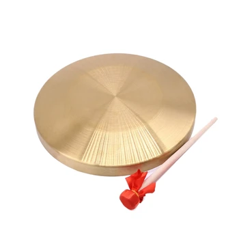 

15.5cm Diameter Alto Hand Gong Chapel Copper Cymbals Percussion Opera Gong with Round Play Hammer