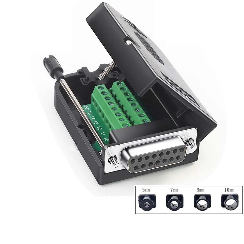 DB15 Breakout разъем Мужской Женский D SUB 15 контактный RS232 RS485 терминалы 21 24 AWG провода