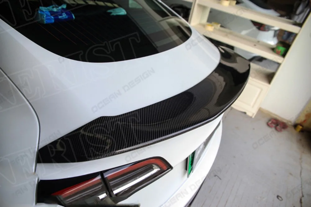Крыло из углеродного волокна спойлер для Tesla модель 3 автомобиль задний багажник загрузки спойлер…