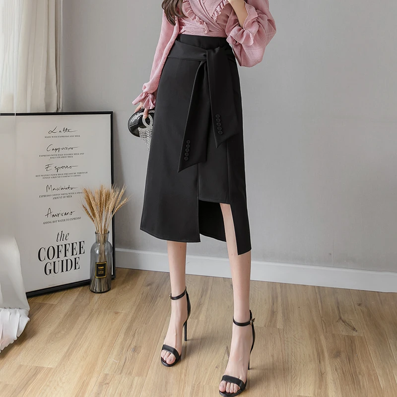 Women Skirt 2020 Spring New Skirt Fashion High Waist Thin Suit A-line Skirt Temperament Hip Female Skirt