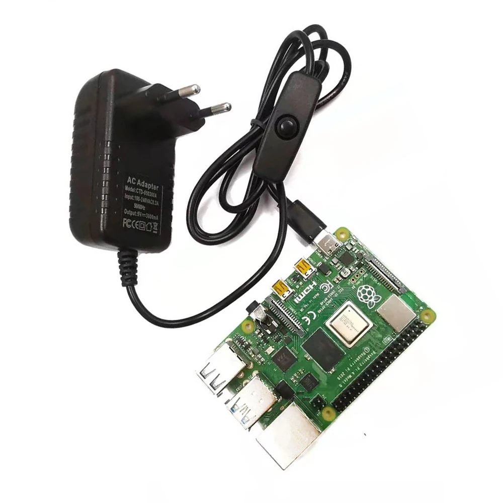 Raspberry Pi 4 Питание 5V 3A Тип-C Мощность адаптер Raspberry Pi 4B USB-C Питание Зарядное устройство для Raspberry Pi 4 модели B