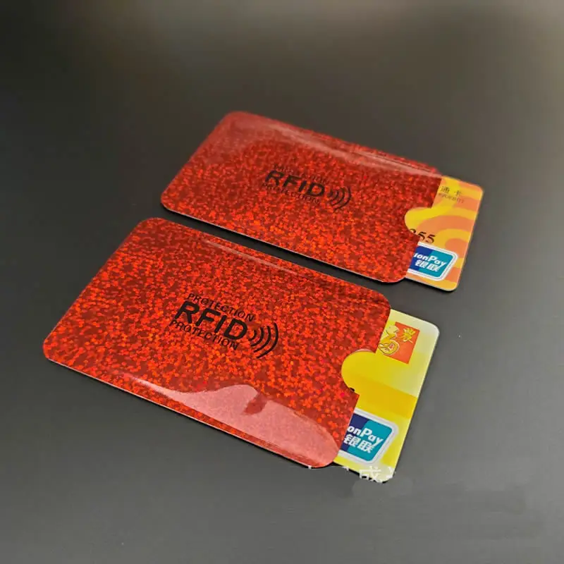 Red Dot 10 шт. анти-сканирующая карта рукав Кредитная RFID карта протектор Анти-магнитная алюминиевая фольга портативный банк держатель для карт - Цвет: Red Dot