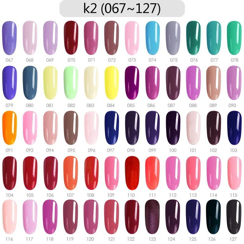 067-127 color card CANNI гель для ногтей комплект 60 шт./компл. Новая горячая Распродажа Маникюр нейл-арта салонный уход; Ультрафиолетовый гель 18 мл шелушиться Базовое покрытие длительного ношения Nowipe клочки шерсти - Цвет: 067-127 color card
