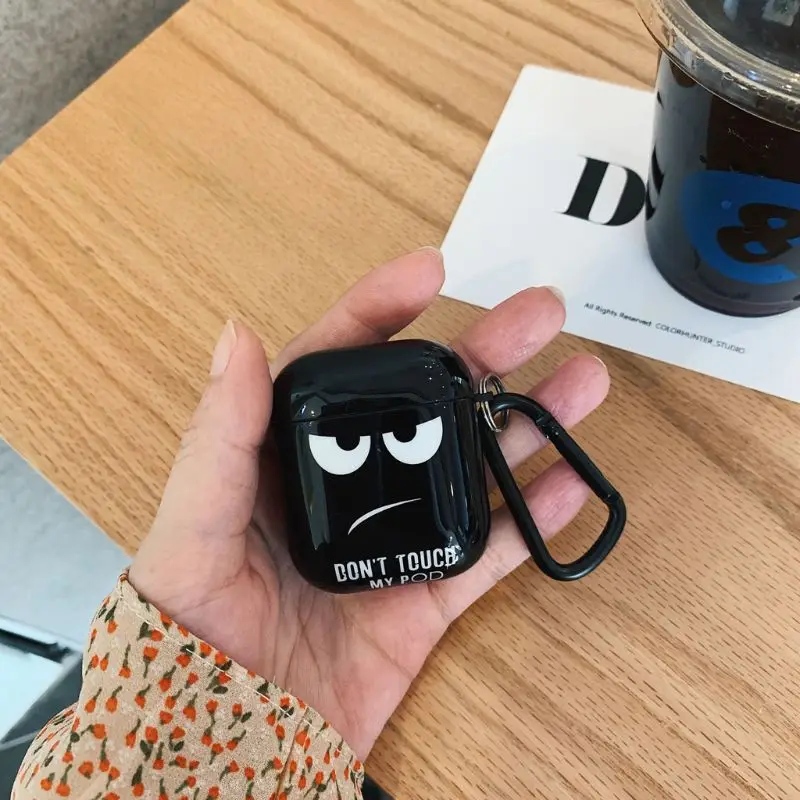 Силиконовый чехол Don't Touch My Pod, милые Мультяшные наушники, защитный чехол для Apple Airpods 1/2, зарядная коробка