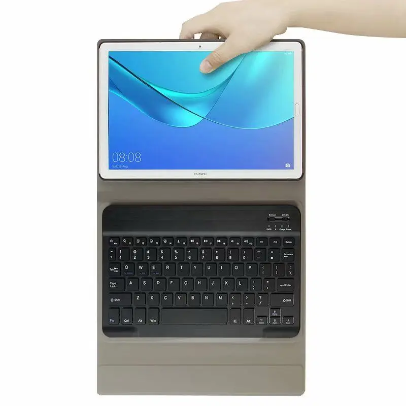 Чехол подставка из искусственной кожи со съемной Bluetooth клавиатурой для Huawei MediaPad M5