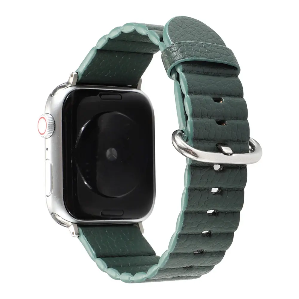 Ремешок для часов с классической пряжкой для Apple Watch, ремешок серии 5, 4, 3, 2, 1, кожаный ремешок для 38 мм, 40 мм, 42 мм, 44 мм, iWatch, браслеты