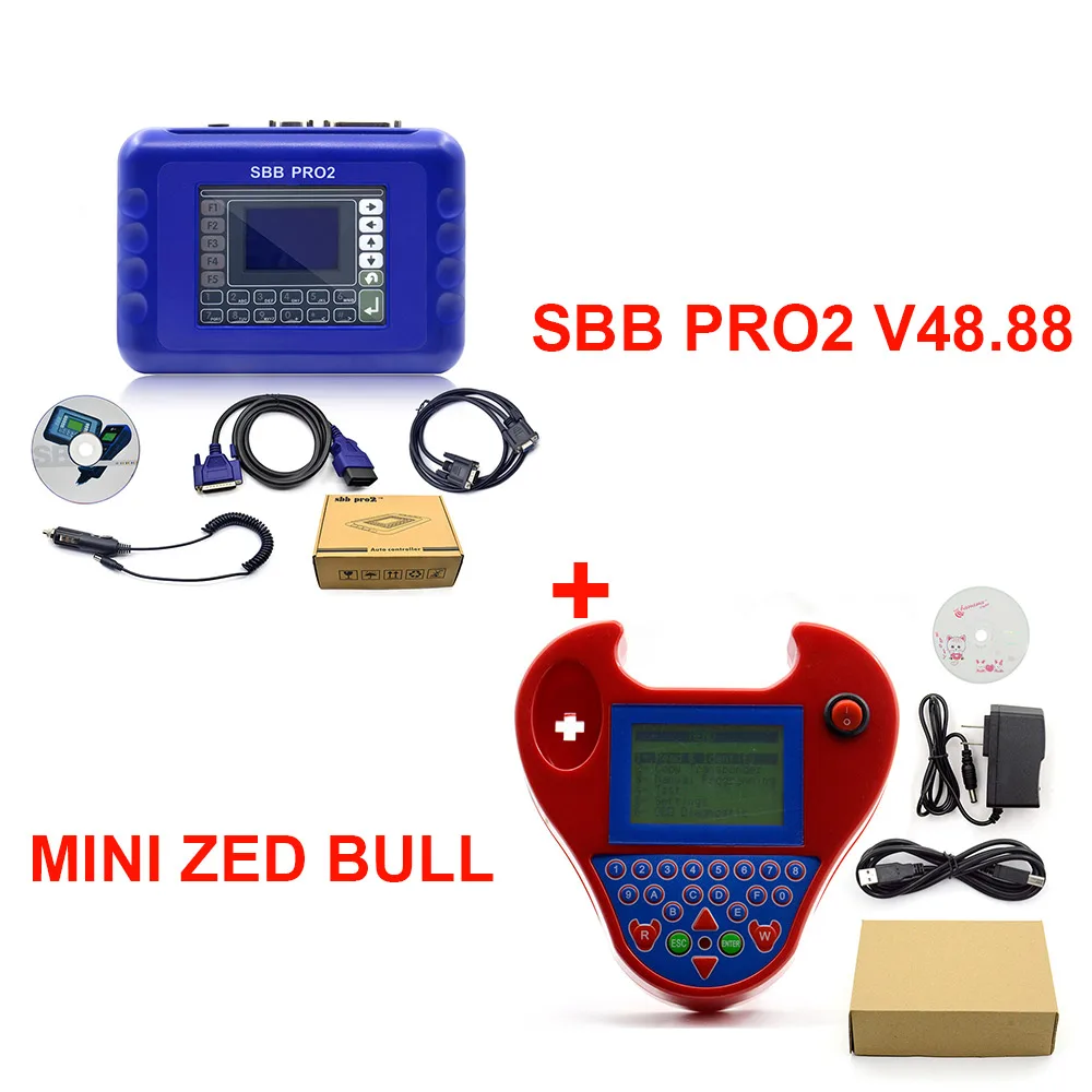 SBB Pro2 V48.88 V48.99 V33.02 V46.02+ Мини Zedbull Auto программатор ключей SBB 48,88 48,99 версия Zed Булл OBD2 Ключ чайник