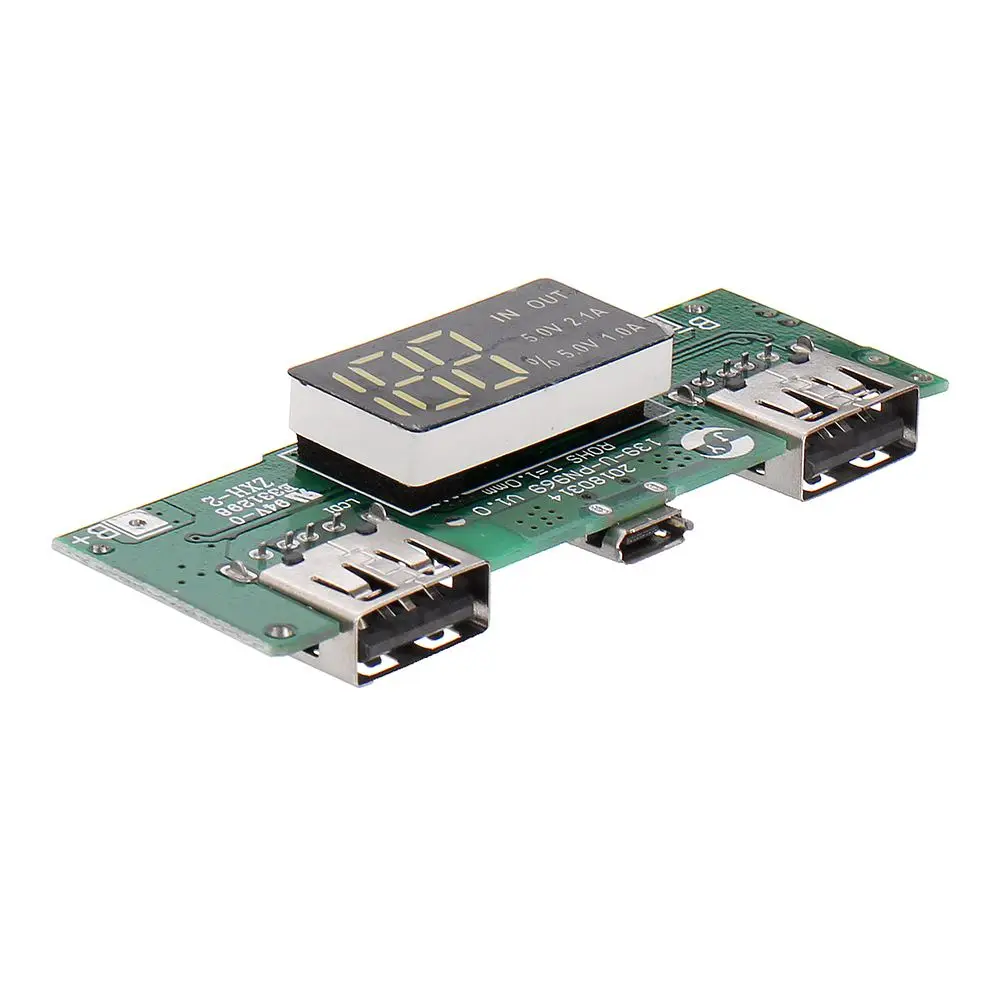 LEORY Dual USB 5V 2.1A Micro-USB входное зарядное устройство 18650 зарядное устройство плата перезарядки защита от короткого замыкания