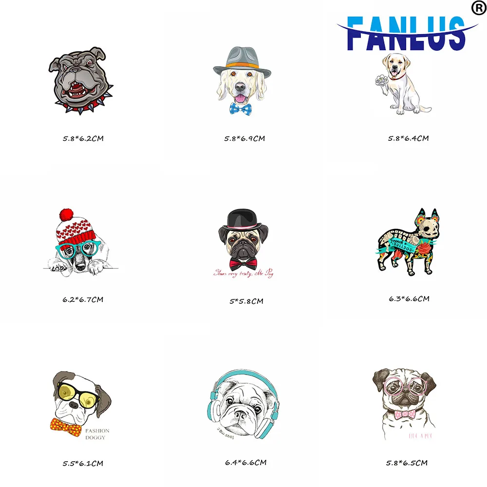 

Cartoon Animals Dog Patches Iron on For Clothing Heat Transfer Stickers Clothes DIY Heat Transfer Parches Print on Hoodies Jeans
