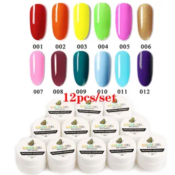 

12PCS/SET Gel Nail Polish Set Soak Off UV Gel Varnishes Hybrydowe Acrylic Nail Kit For Manicure Need Cured Top Coat Nail Kit
