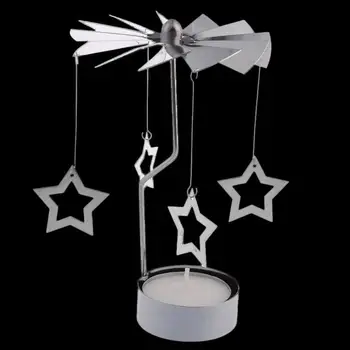 

1Set Rotating Stars Night Light Candle Holder Lighting Christmas Decoration