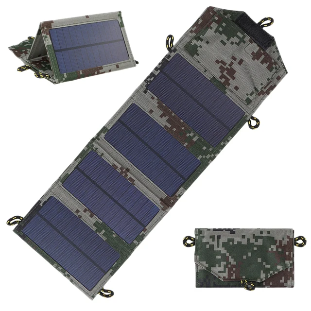 

7W Outdoor Collapsible Solar Charger Portable Solar Panel Waterproof Usb Output Power Pack Suitable For Outdoor Mobile Phone Tab