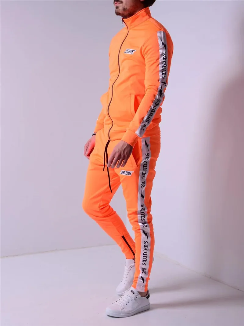 

2020 Track And Field Spring New Men's Setsoutdoor Sports Leisure Fitness Long Sleeve Stand Collar Slow Running Leisure Suit