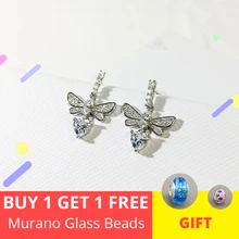 Новое поступление, корейские серьги-гвоздики из стерлингового серебра 925 пробы с инкрустированным цирконием в виде пчелы, модные ювелирные изделия, подарок для женщин