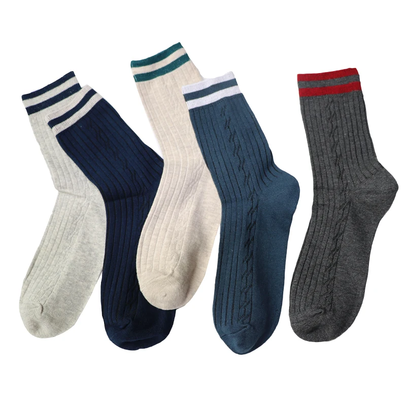 2/3Pairs High Quality Men's Business Cotton Socks Comfortable Breathable Casual Crew Socks Winter Male Ankle Socks Meias Homens